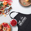 Delantal chef negro ajustable para barbacoa con bolsillos