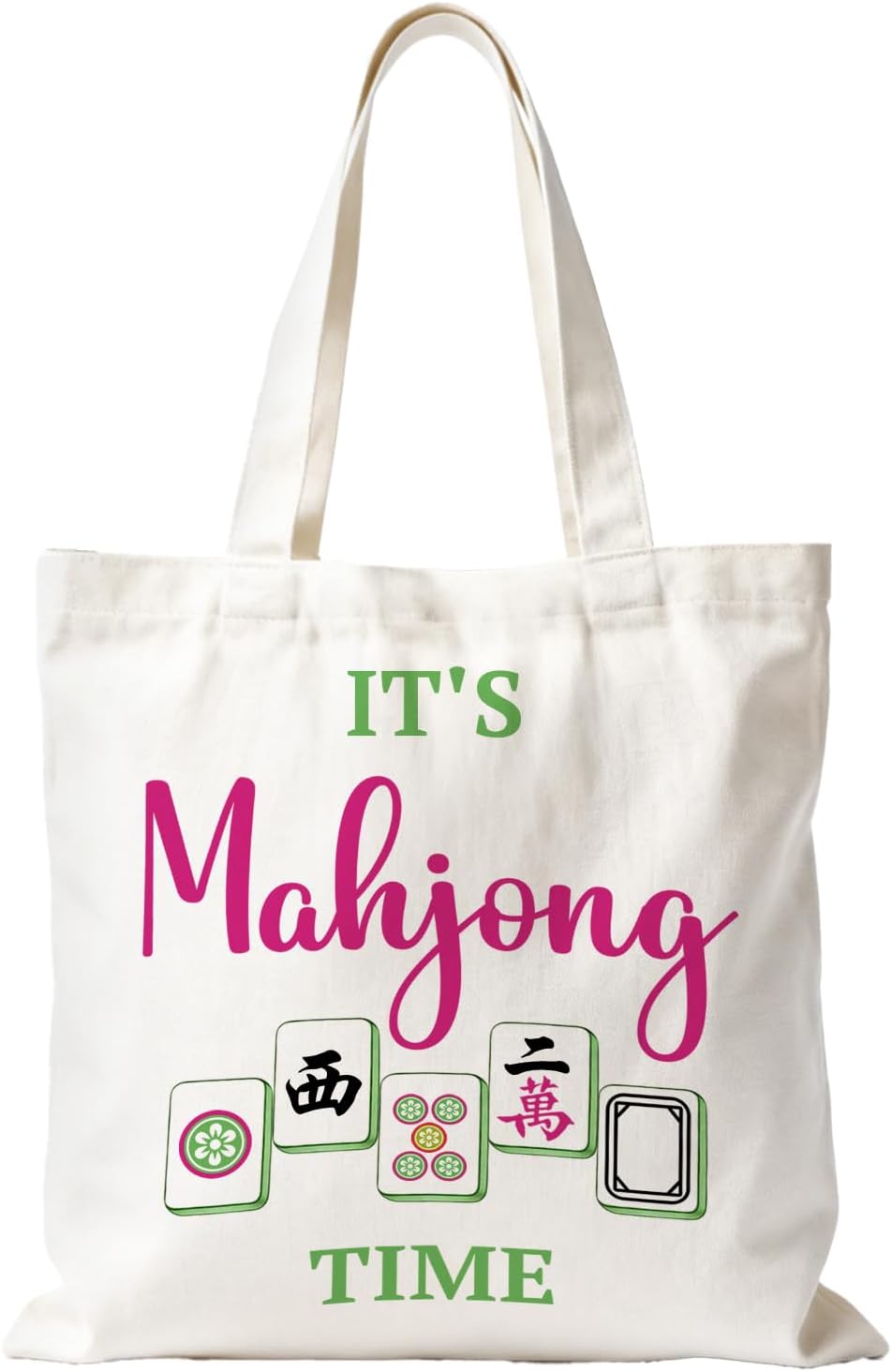 Bolsa canvas reutilizable para mujer con regalo mahjong