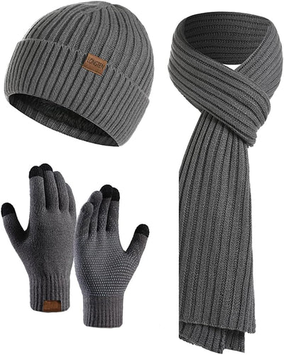 Kit gorro bufanda guantes conducción 3en1
