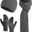 Kit gorro bufanda guantes conducción 3en1