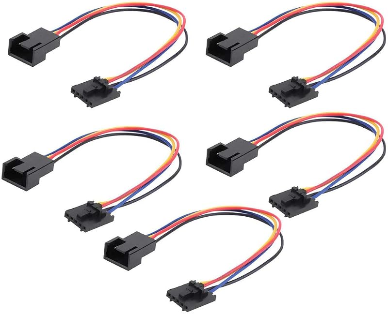Cable extensión adaptador ventilador 5pines a 4pines 5pzas
