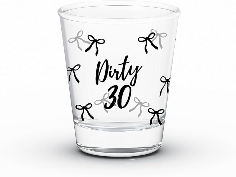 Vaso chupito 2oz con lazo regalo cumpleaños 30 para ella