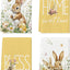 Juego de 4 toallas de cocina con diseño de conejo y mariposa para Pascua y primavera