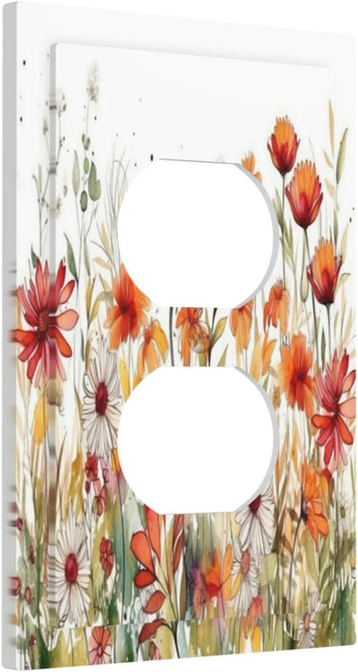 Placa interruptor luz flores acuarela 1 banda decorativa para bebé