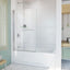 Puerta bañera sin marco 34x58pulg níquel cepillado