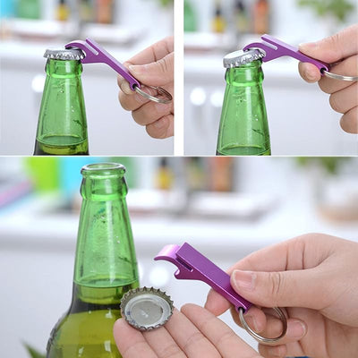 5 Abridores Botellas Coloridos Llavero Metal Práctico