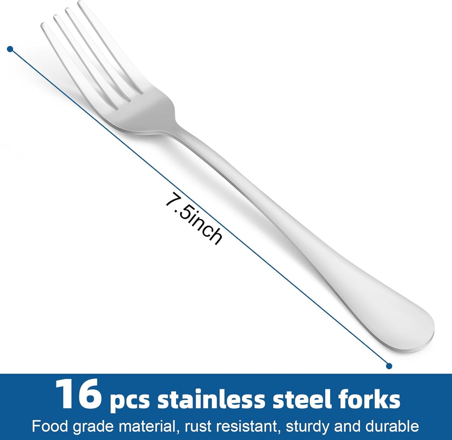 Juego de 16 tenedores de acero inoxidable grado alimenticio para hogar y cocina