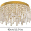 Candelabros cristal dorado 15.74pulg redondos lujo