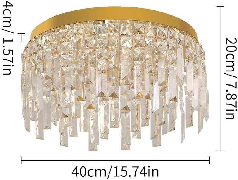 Candelabros cristal dorado 15.74pulg redondos lujo