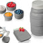 4 Tazas Medidoras Cerámica Vintage Gris
