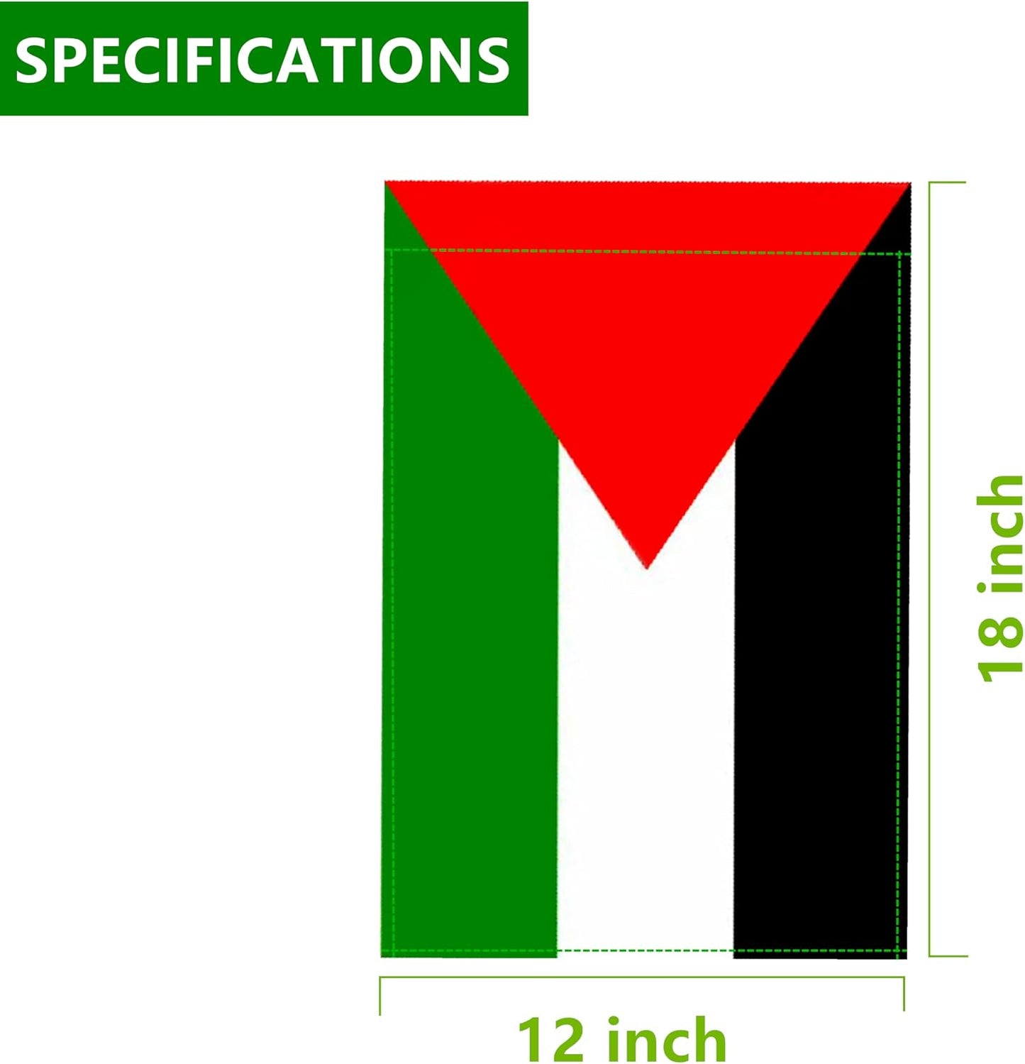 Bandera Palestina 12x18" Doble Cara Decoración