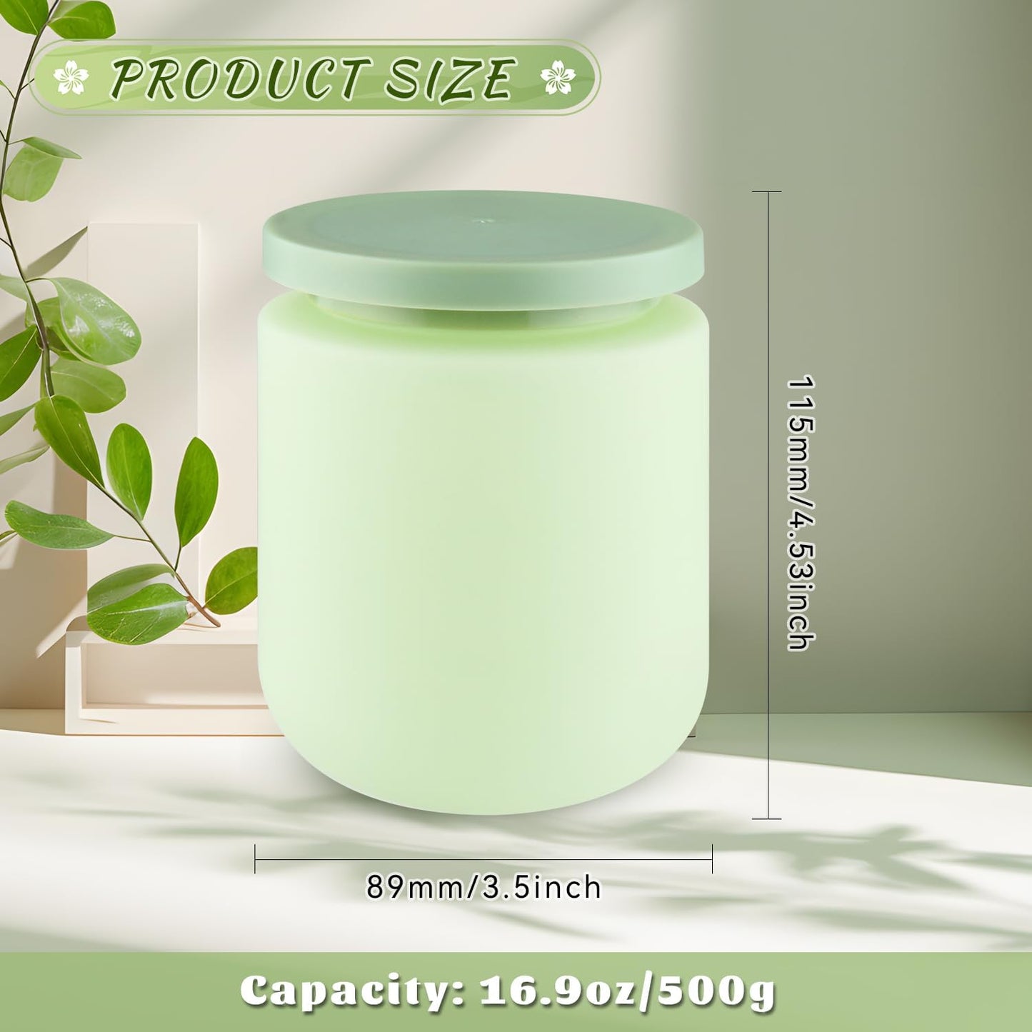 3 Pzas Recipientes Plástico 500g para Cosméticos Viaje Color Verde