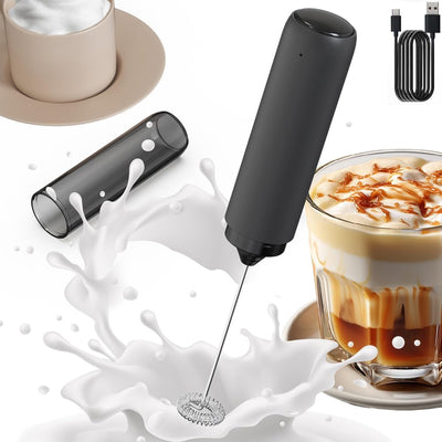 Espumador de leche recargable manual para café, latte, capuchino y bebidas