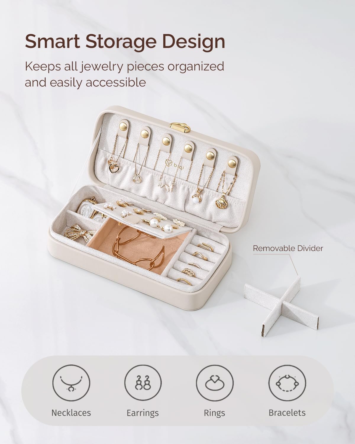 Estuche organiz. joyas viaje con tablero de oreja