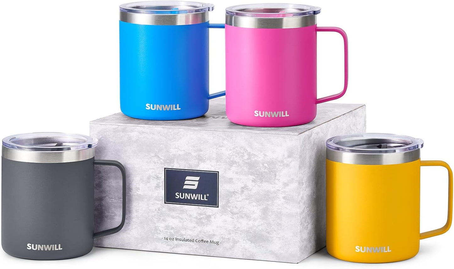 Set 4 Tazas Café Viaje Térmica Acero Inox 14oz