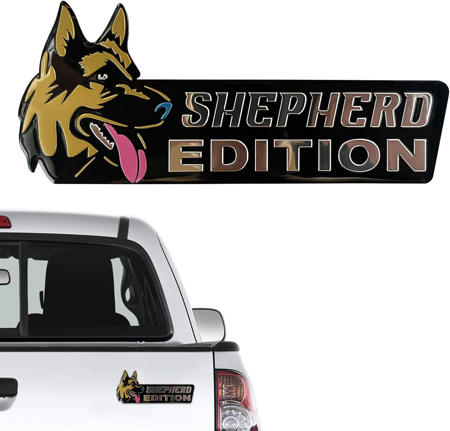 Insignia 3D coche perro emblema metal láser adhesivo