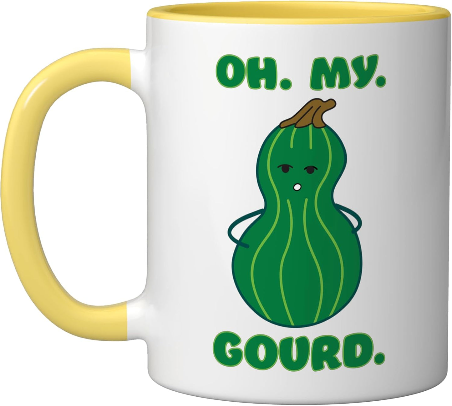 Taza Cerámica Oh My Gourd Amarillo/Blanco
