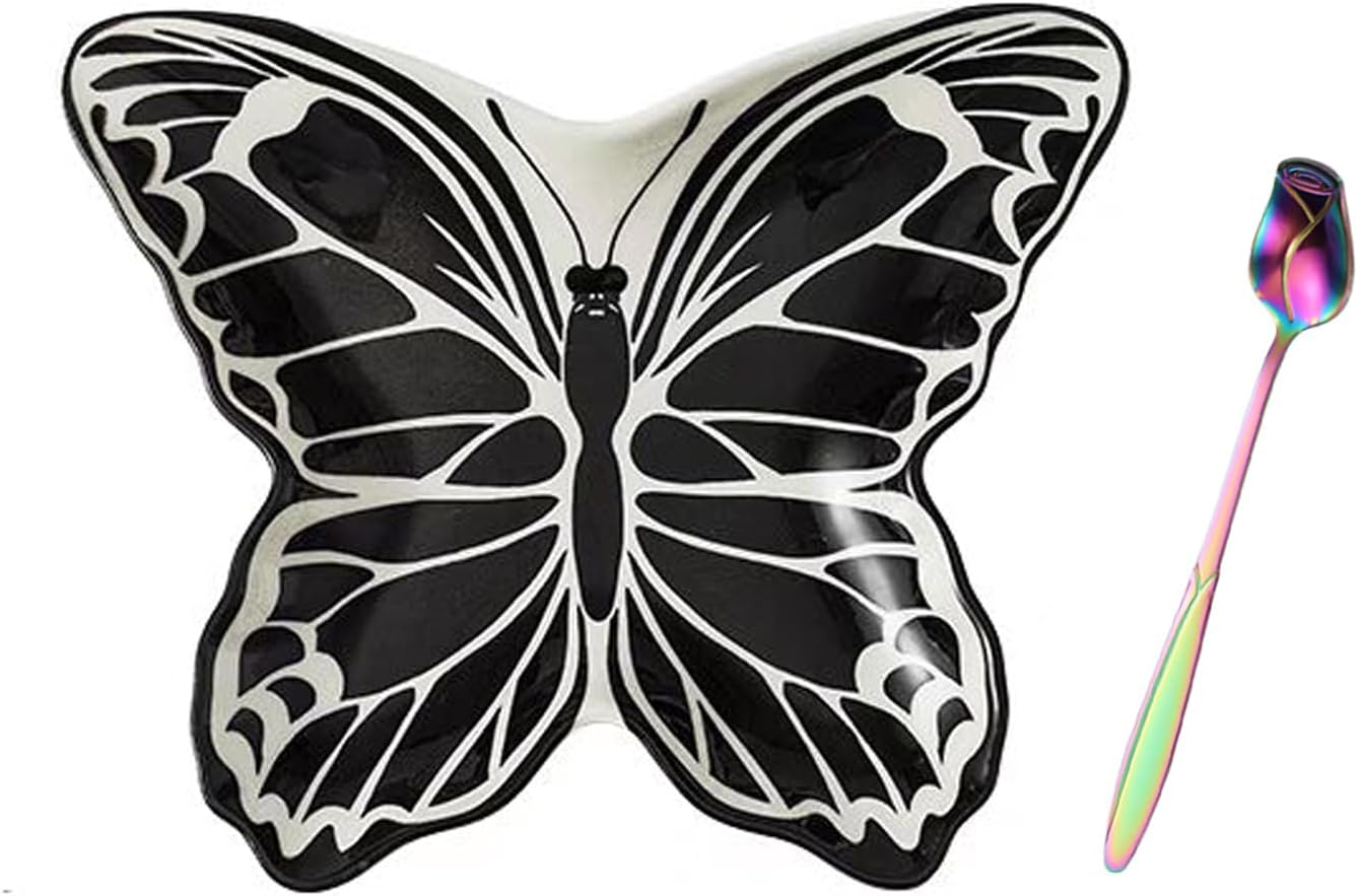Soporte cuchara cerámica encimera cocina forma mariposa