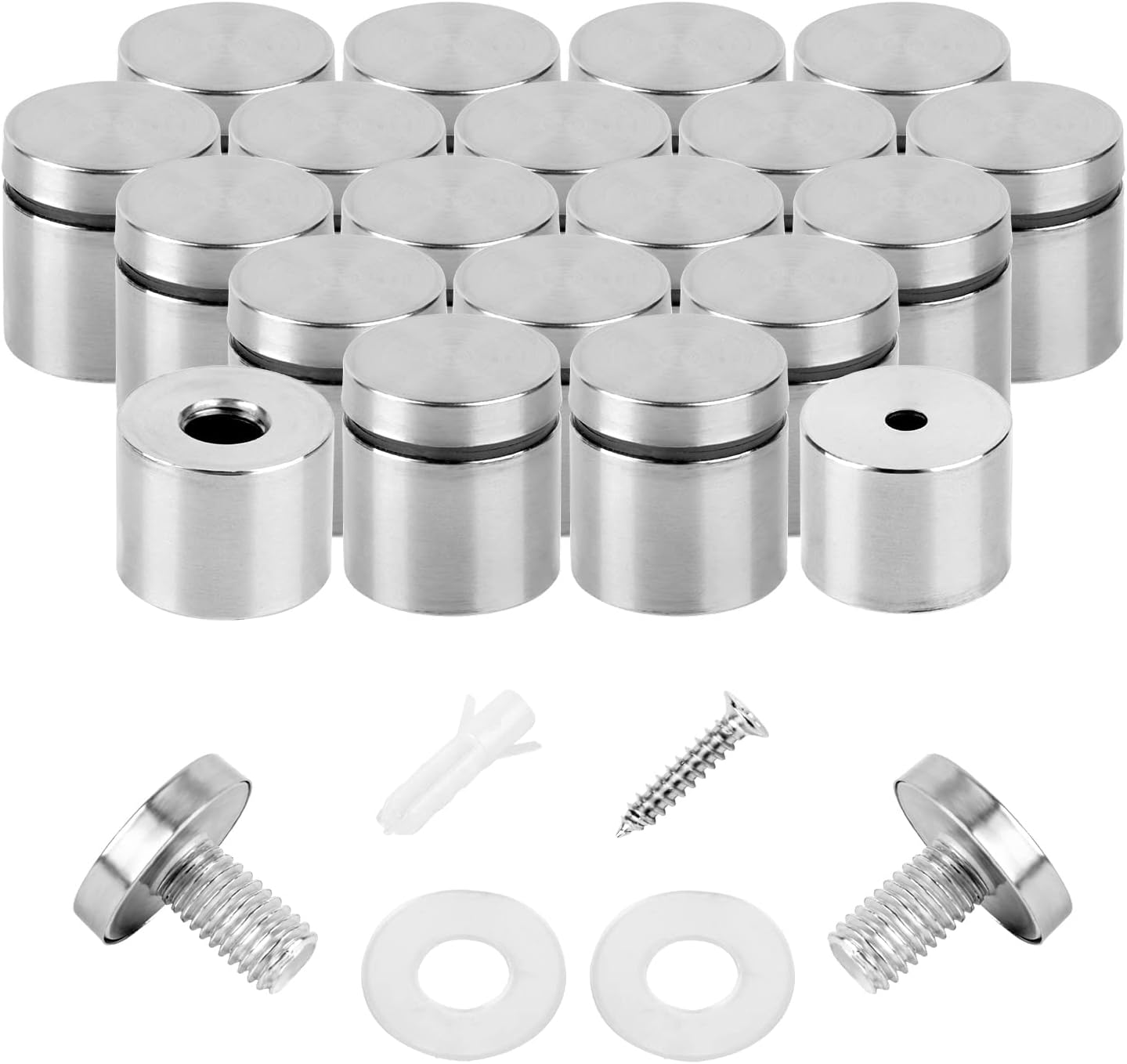 Tornillos soporte señal pared acero inox 20pzas