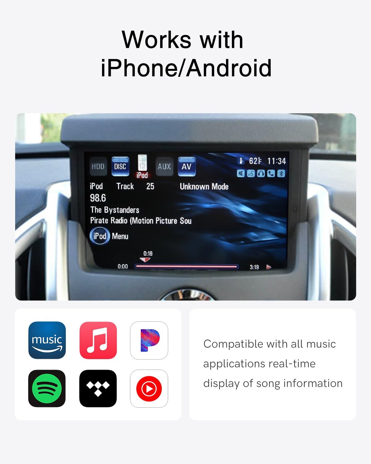 Adaptador Bluetooth Cadillac SRX 10-12 USB audio