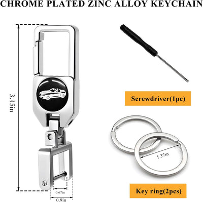Llavero metal llave coche 2 anillos plateado