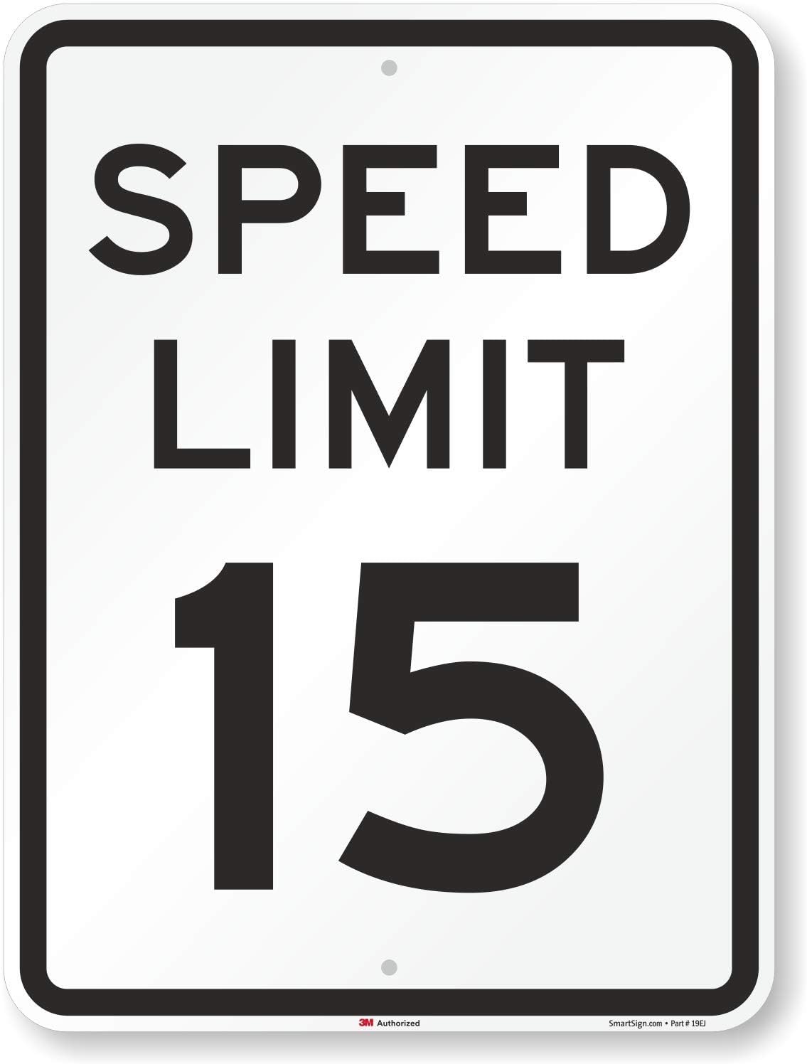 Señal tráfico Speed Limit 15 negro sobre blanco R2-1-15
