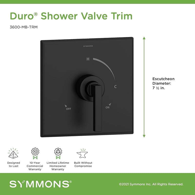 Válvula ducha Duro 3600-MB-TRM negro mate