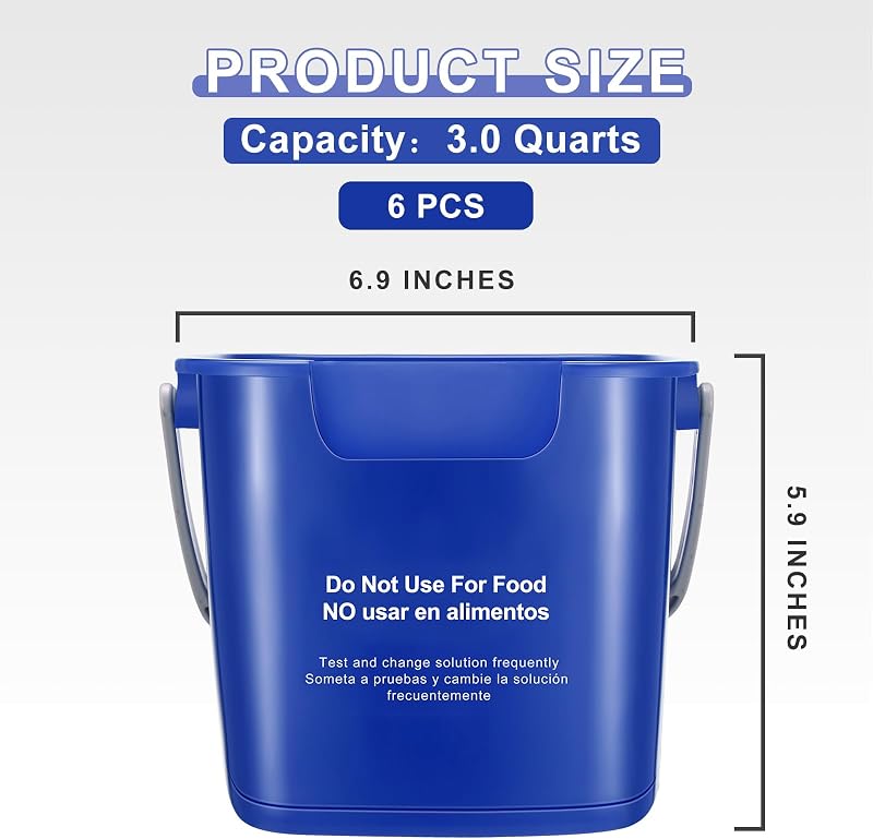6 Cubos Limpieza 3qt Cuadrado Hogar Oficina Escuela Azul