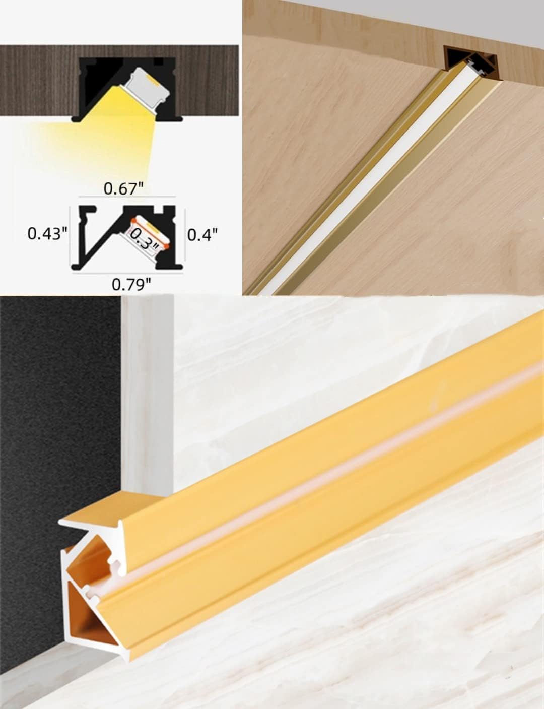 Sistema canal aluminio LED forma Y 1m con cubierta lechosa