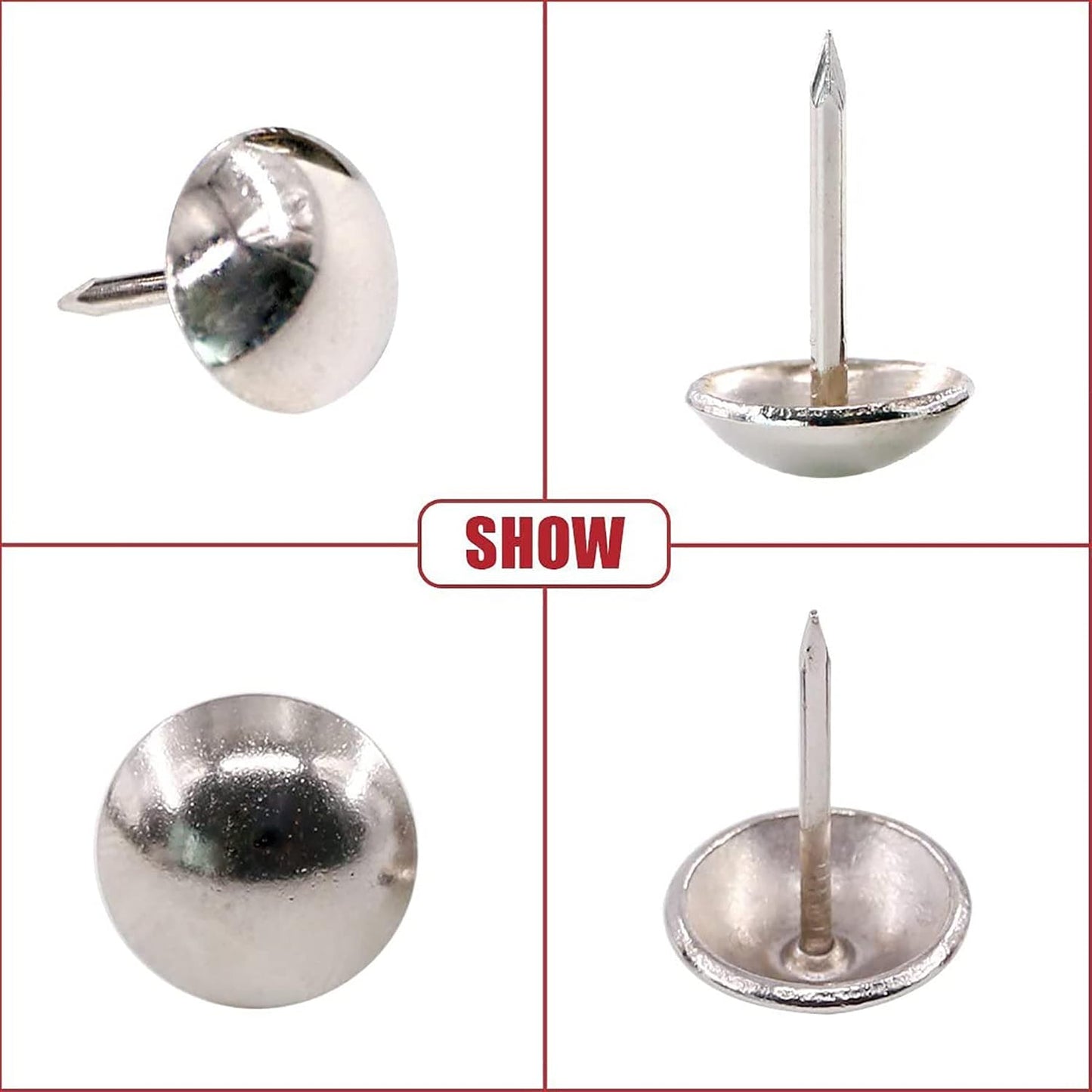 Tachuelas decorativas plata antigua 3/4pulg para muebles 100uds