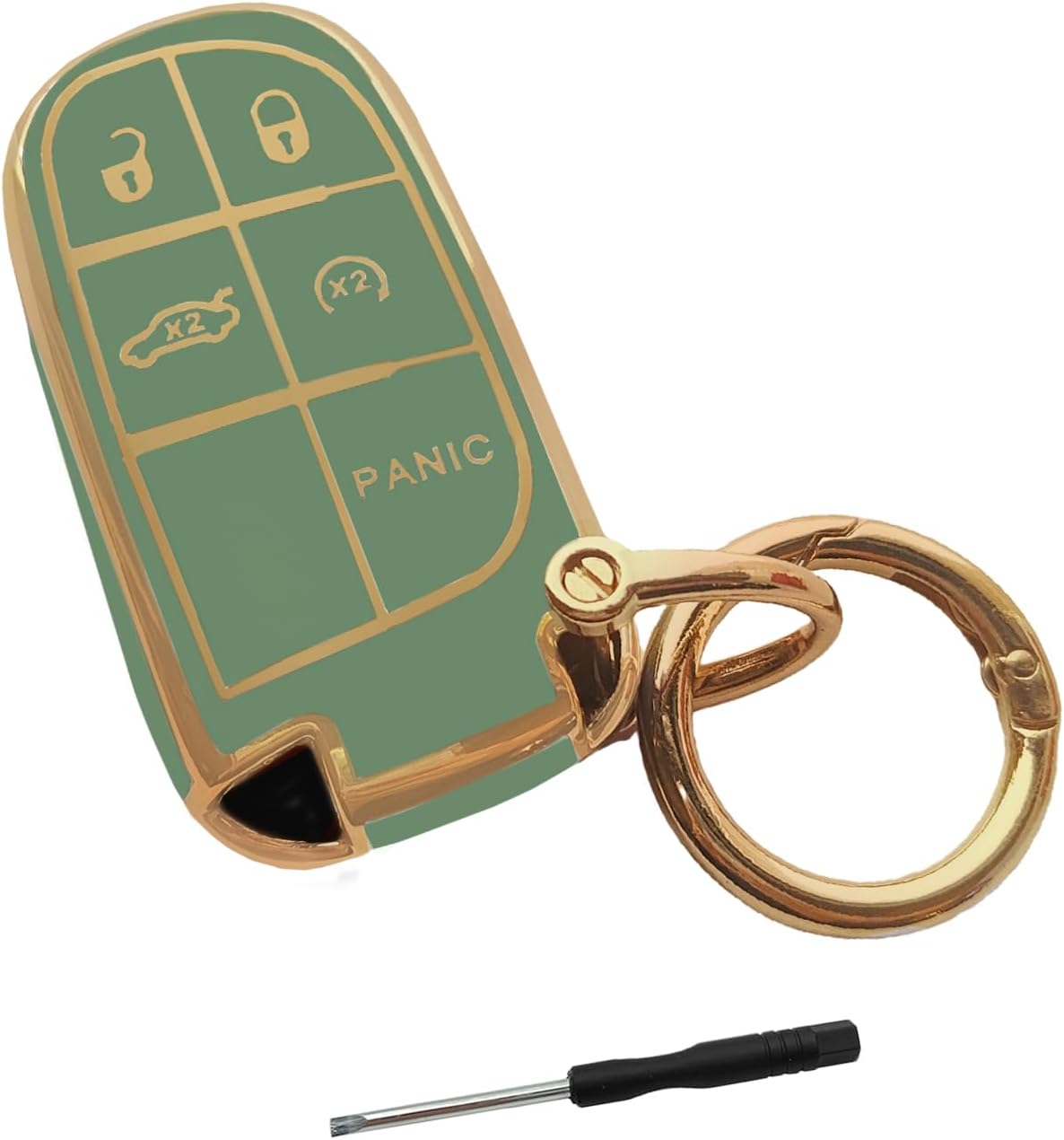 Funda llavero Jeep TPU suave comp llave 3-5 botones verde