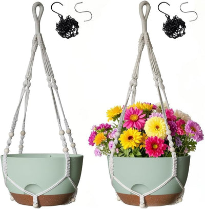 Cestas colgantes 12" para plantas con riego automático