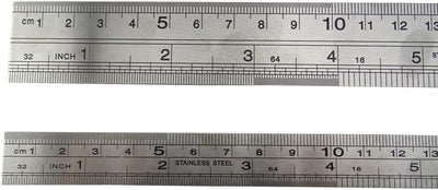 Regla acero inox 12" y 6" para carpintería
