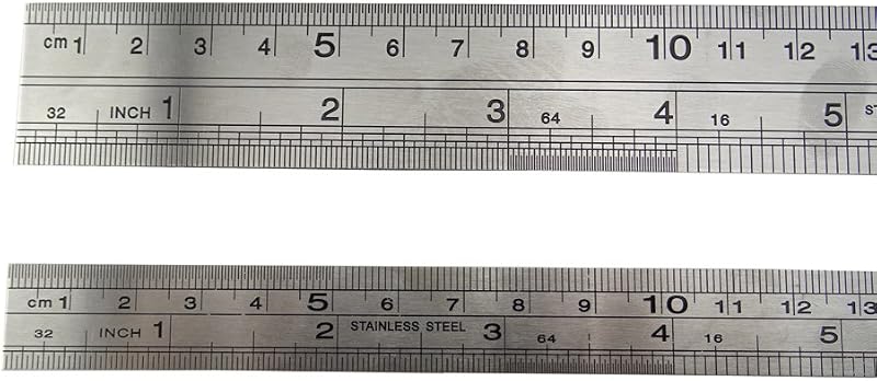 Regla acero inox 12" y 6" para carpintería