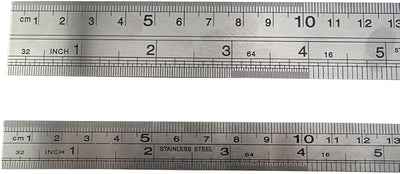 Regla acero inox 12" y 6" para carpintería