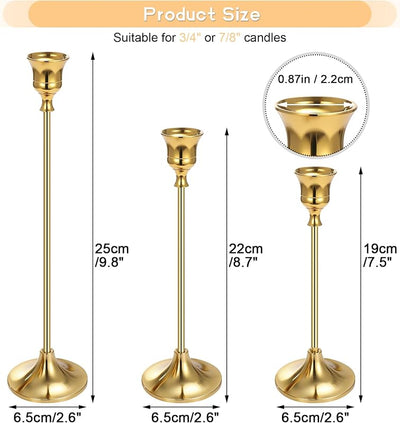 Set 6 portavelas dorados para candelabros decoración vintage