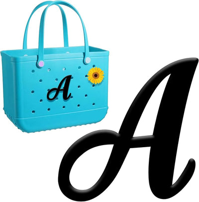 Dijes letras para bolsa Bogg negro decorativo