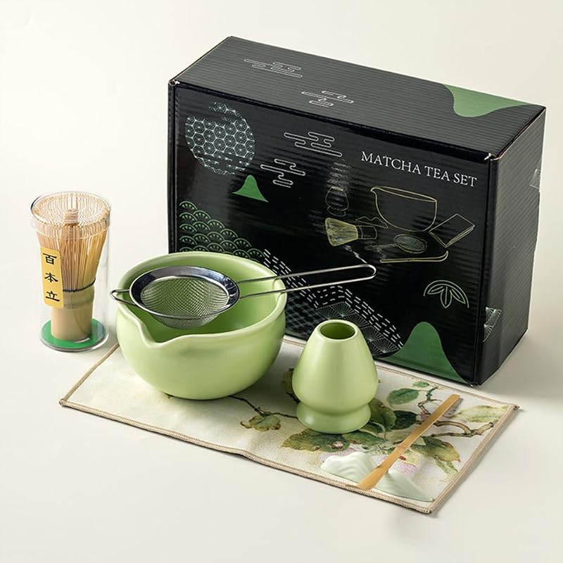 Set 7 Pzas Juego Matcha con Cuchara Tamiz Soporte
