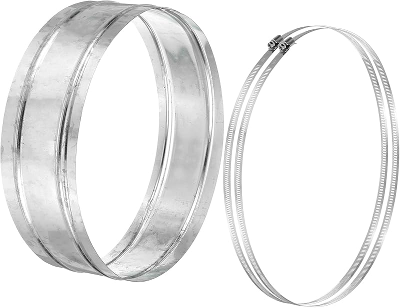 Conector conducto 14" acero galvanizado con abrazaderas