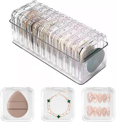 15 Pzas Organiz. Joyas Plástico con Caja