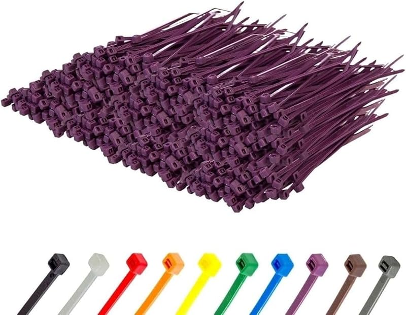 Bridas cremallera moradas 8" 1000uds 50lb resist UV
