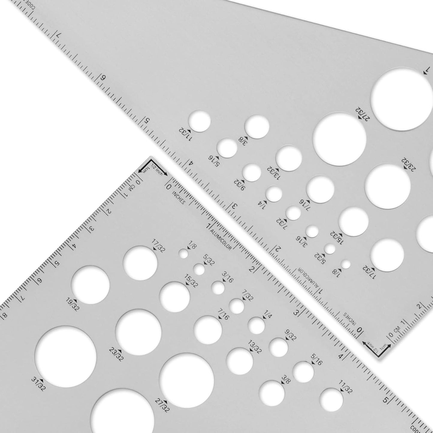 Triángulo dibujo aluminio 8 y 10 pulg set 2 pzas 30/60 y 45/90