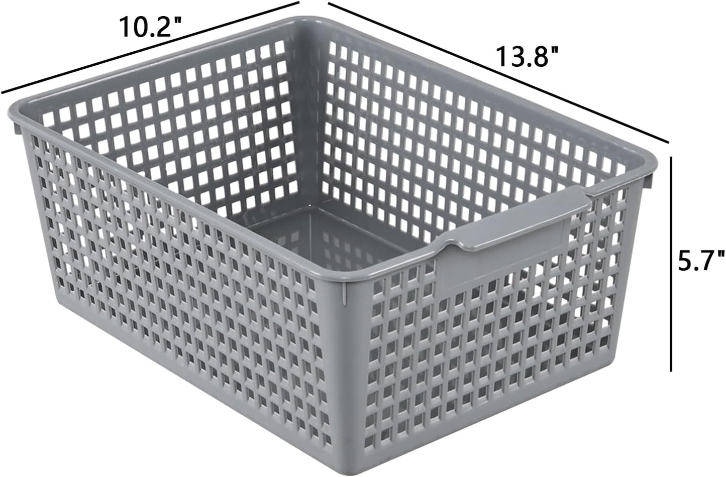 Cesta plástica gris organiz. 3 pzas almacenamiento