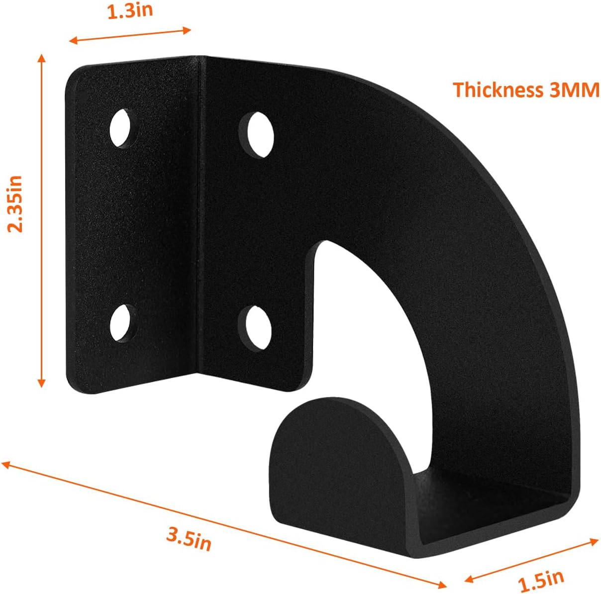 Soporte motosierra metal negro para garaje