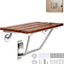 Asiento ducha plegable teca 18pulg pared 420lb acero inox