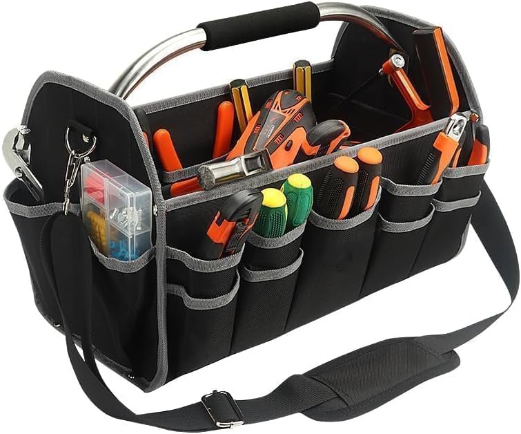 Bolsa herramientas 16" 26 bolsillos acero resistente