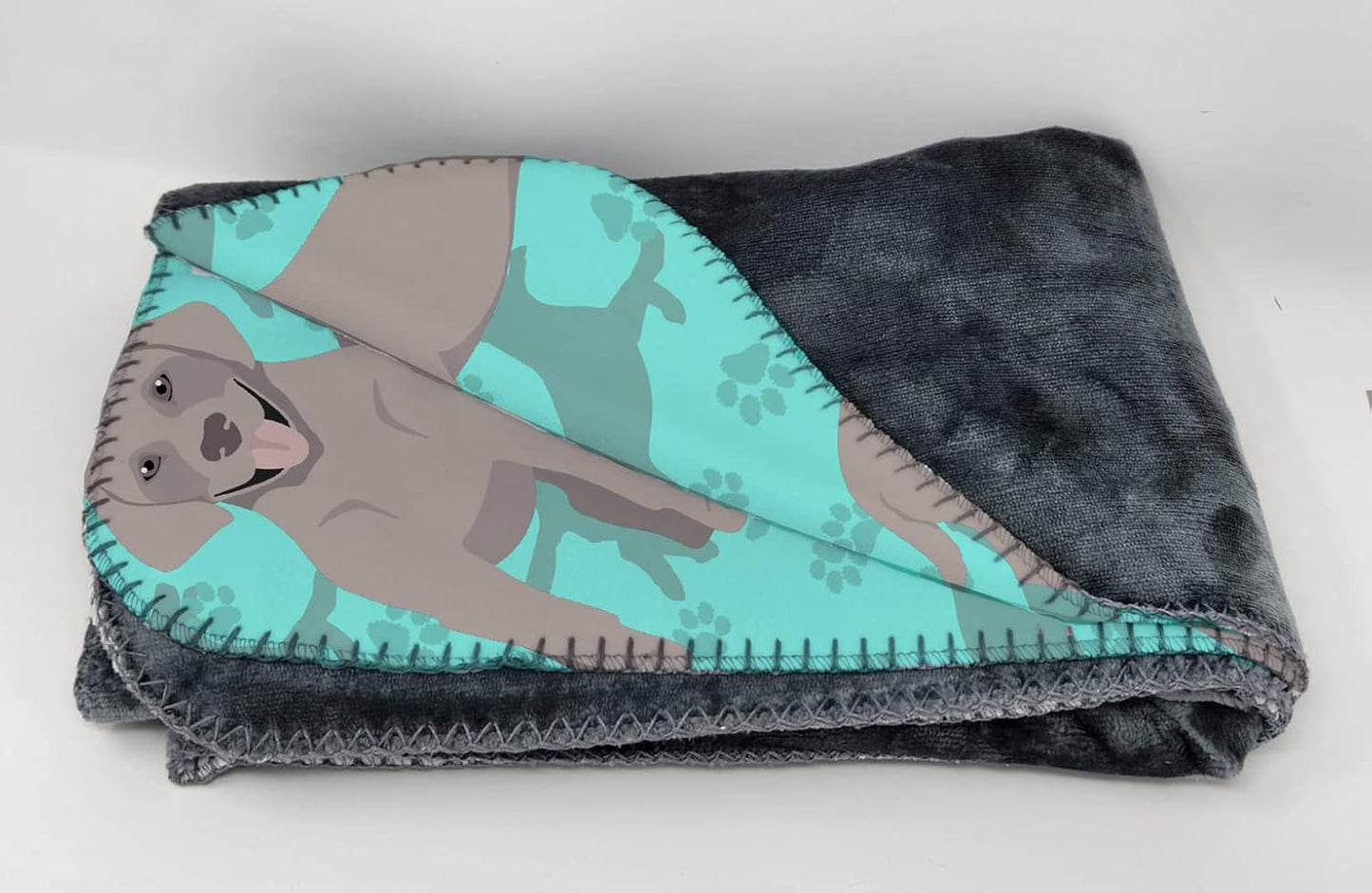 Manta viaje labrador gris con bolsa para avión