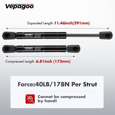 Amortiguador gas 11" 40lb para tapa caja herramientas