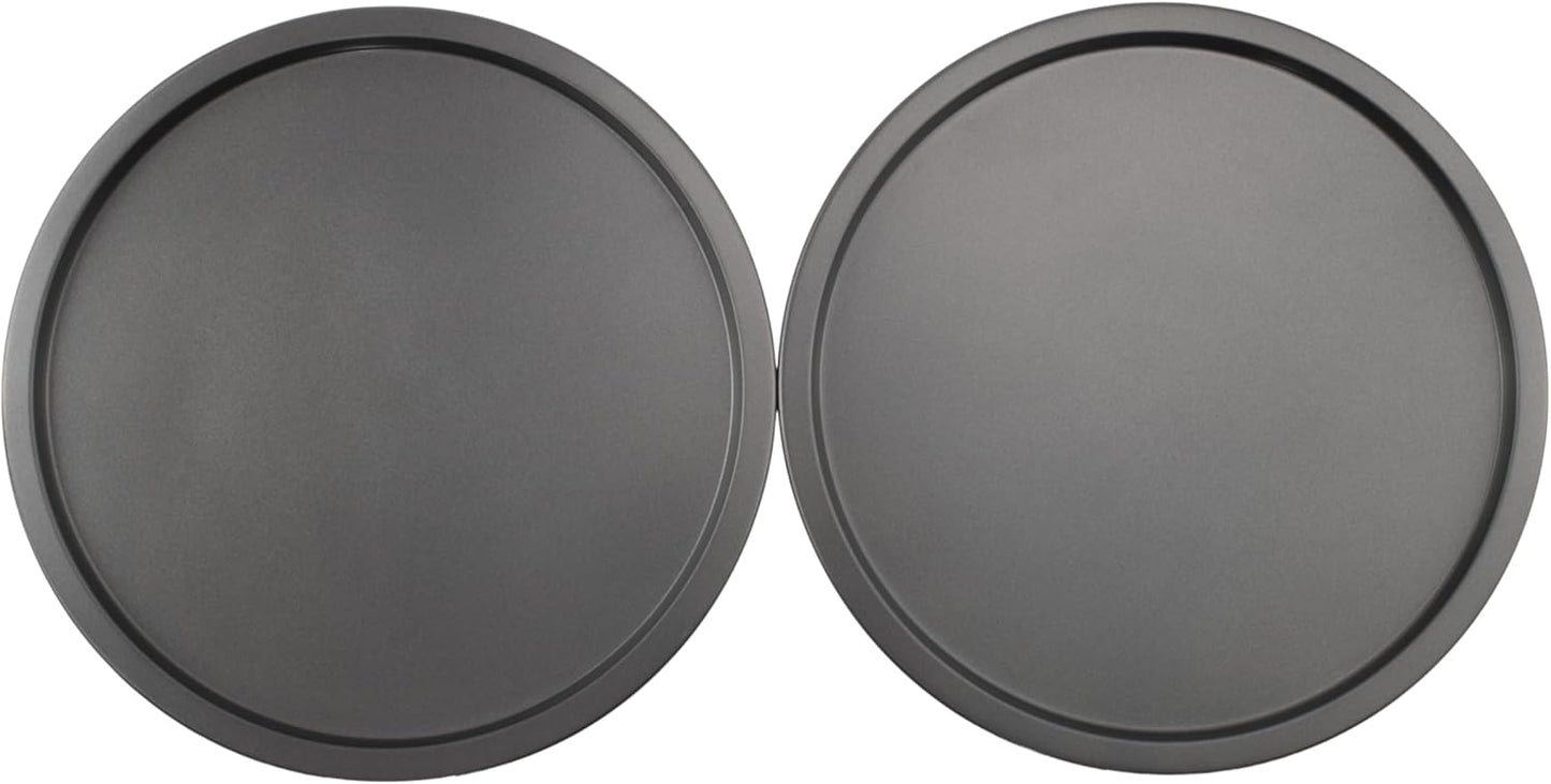 Set 2 bandejas pizza antiadherentes acero 10pulg gris