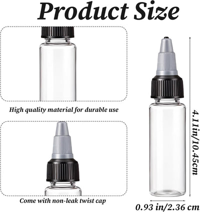 10 botellas dispensadoras plástico 0.85 oz con tapa giratoria para manualidades y hogar